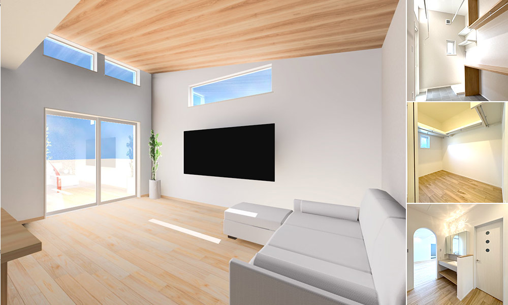 唐津市 明るく広いLDKとランドリー、ファミクロのある平屋